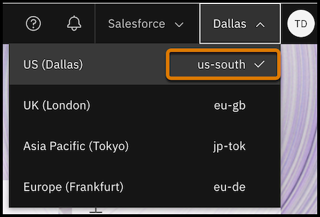 IBM region id value