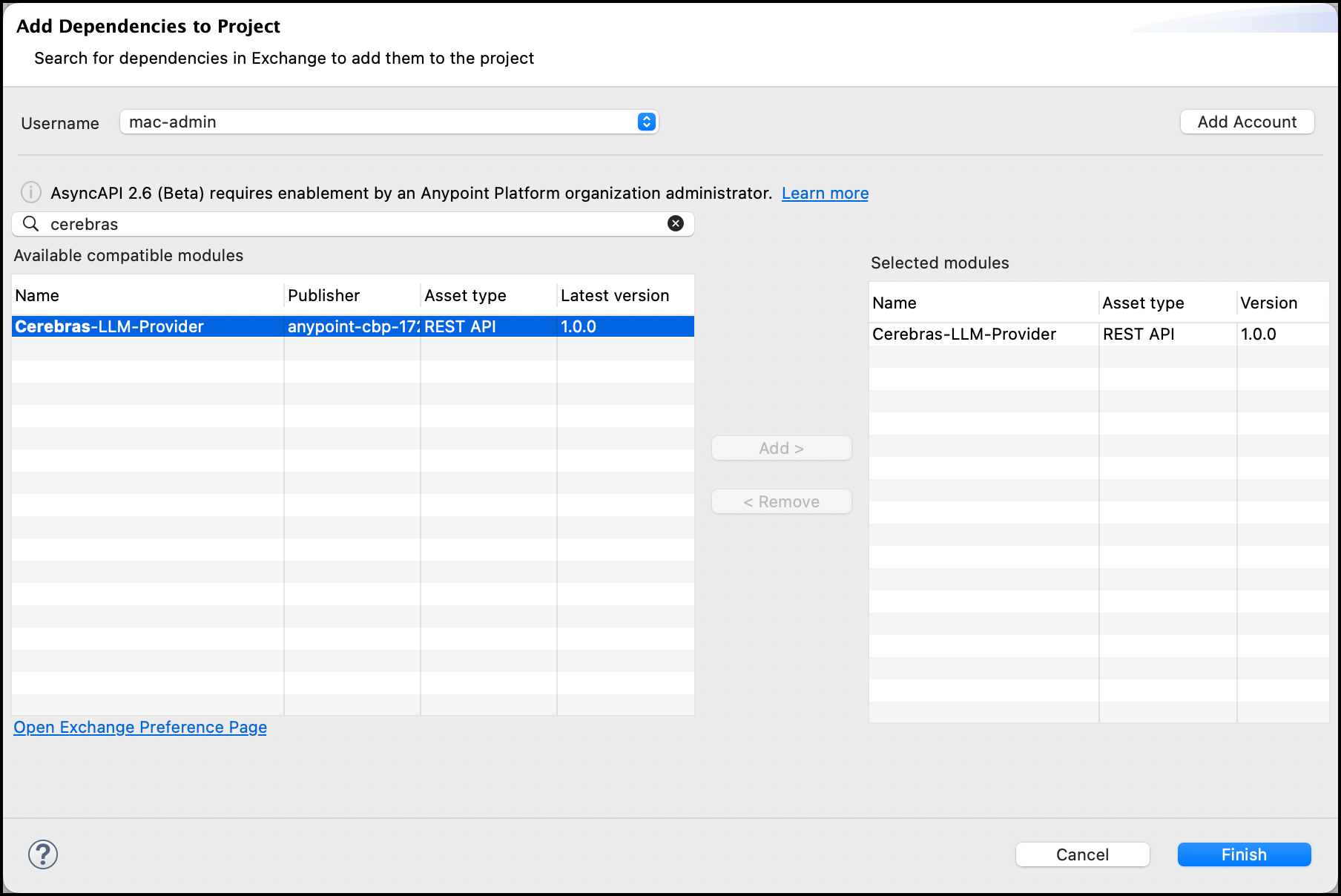 Add API to Mule Project