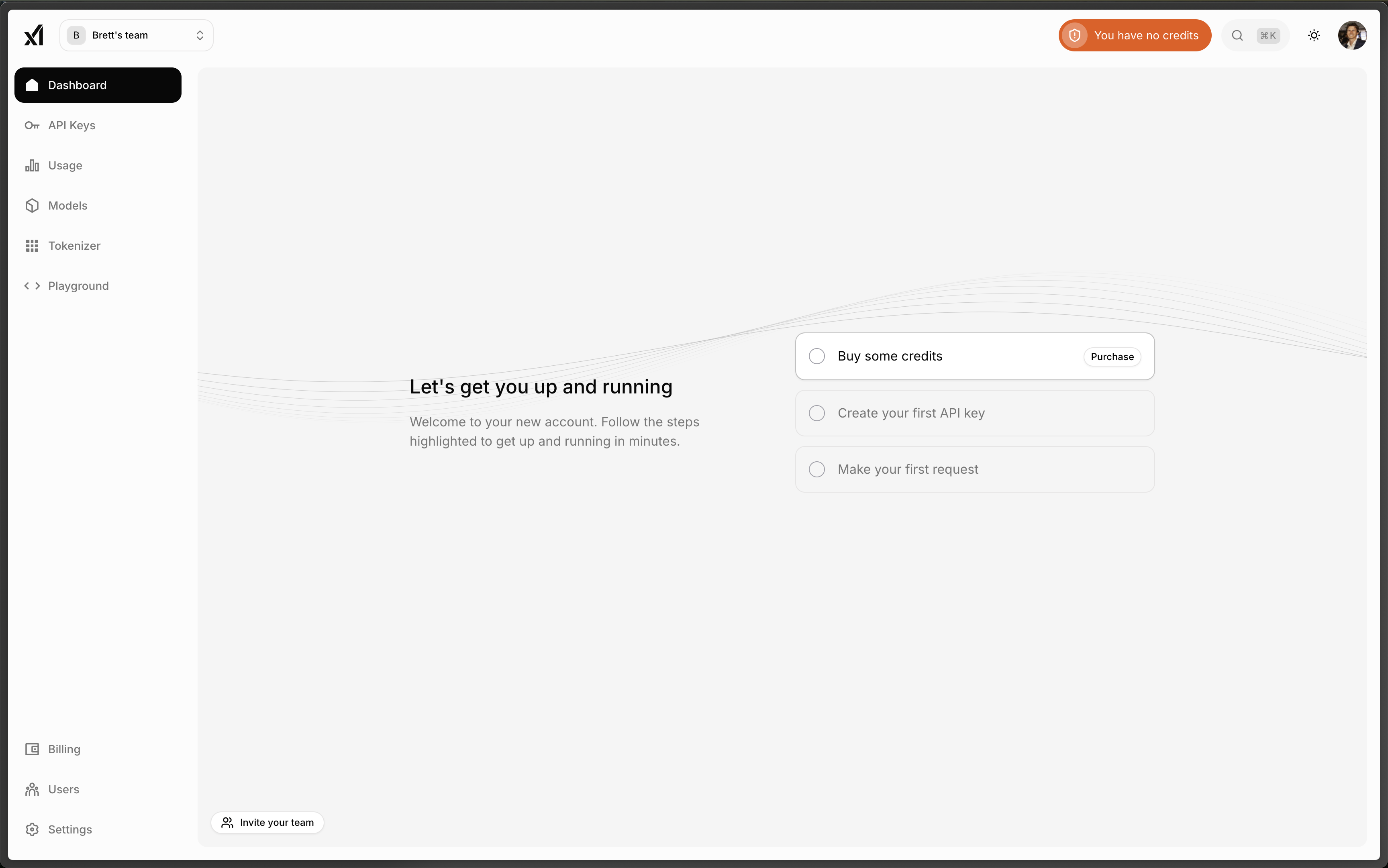 xAI Cloud Console Landing Page